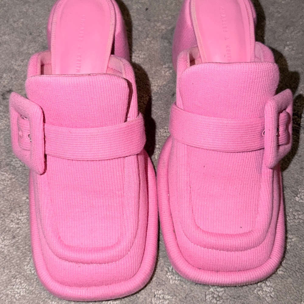 Sinead Woven Buckled Loafer Mules - Pink - Picture 2 of 7